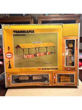 Cox HO Scale Trainscapes Lumber Shed Electric Train Accessories Set
